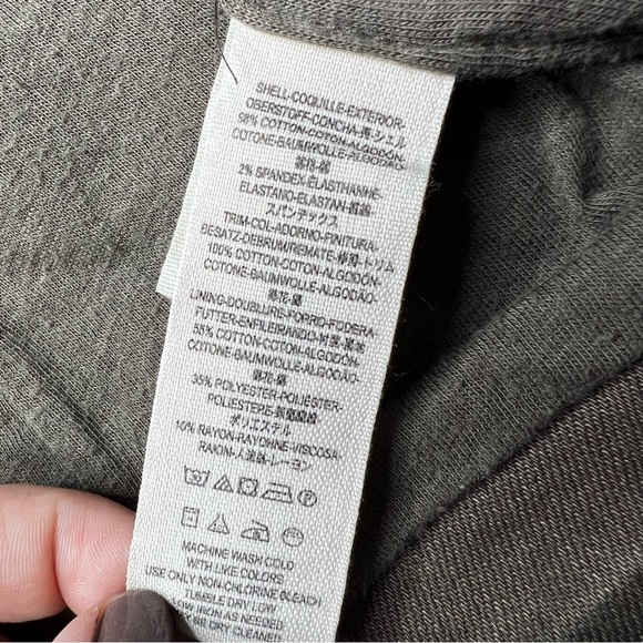 Free People Drape Front Coated Denim Moto Jacket in Olive Green - Picture 8 of 9